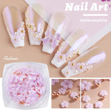 6 Caja 3D Flor Nagelkunst Charms, Acryl Flower Nagel Strass Mit Gold Und Silberperlen Ornamenten, Nagel Edelsteine, Nagel Zubehör Für Mädchen, Frauen, DIY Nageldesign, Basteldekoration...