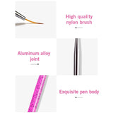Sularpek Nail Art Liner Pinsel, 5 Stück Profi Detail Fine Nails Gel Nail Brush, Nagel Pinsel Dünn Für Beauty Frauen Nagelstudio (5 tamaños, Rosa)