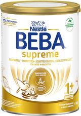 BEBA SUPREME JUNIOR 1 Plus - Bebida para niños a partir de 1 año, con complejo 6 HMO, sin lactosa, sin aceite de palma, sin aceite de pescado, comida para niños pequeños, leche en polvo para bebés, paquete de 6 (6 x 800g)