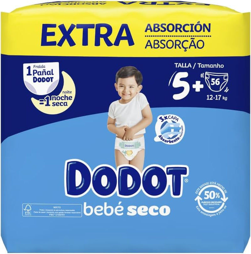 Baby Dry Extra - Paquete jumbo, tamaño 5-56 piezas