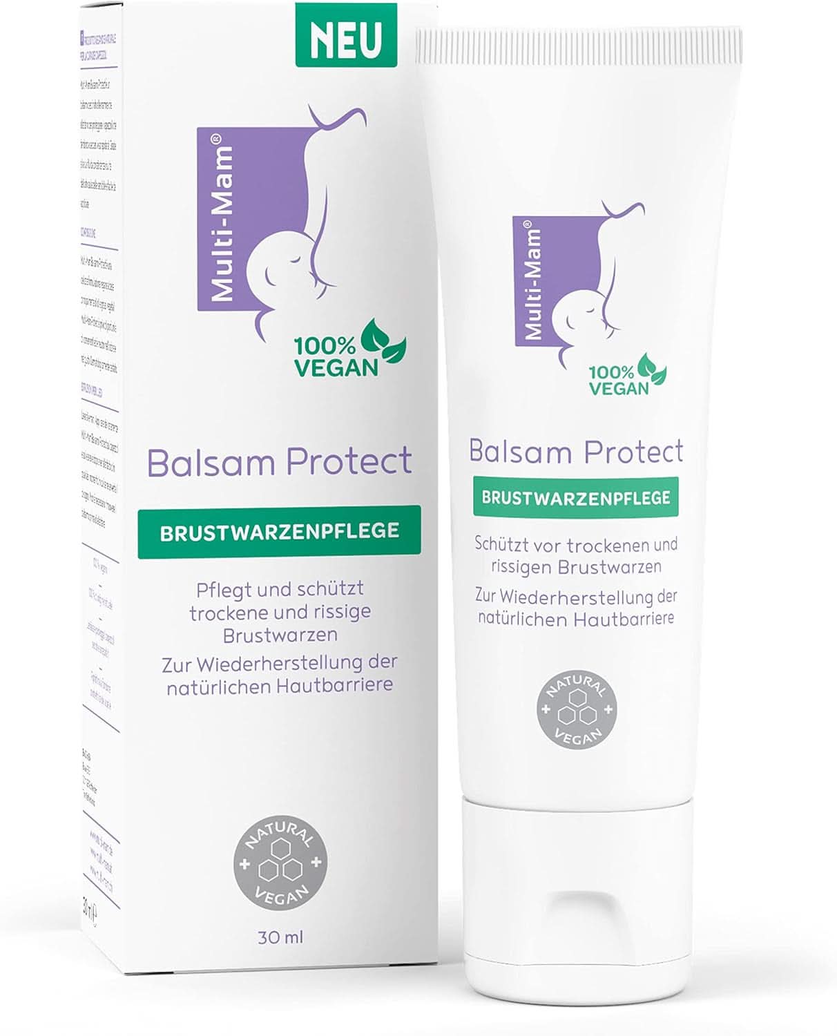 Multi-Mam Balsam Protect Beruhigt Und Schützt Trockene Und Rissige Brustwarzen Während Und Vor Der Stillzeit, Brustwarzencreme Stillen, Tubo 30 Ml Accesorios Alimentación y Lactancia Bebe Naty Shop