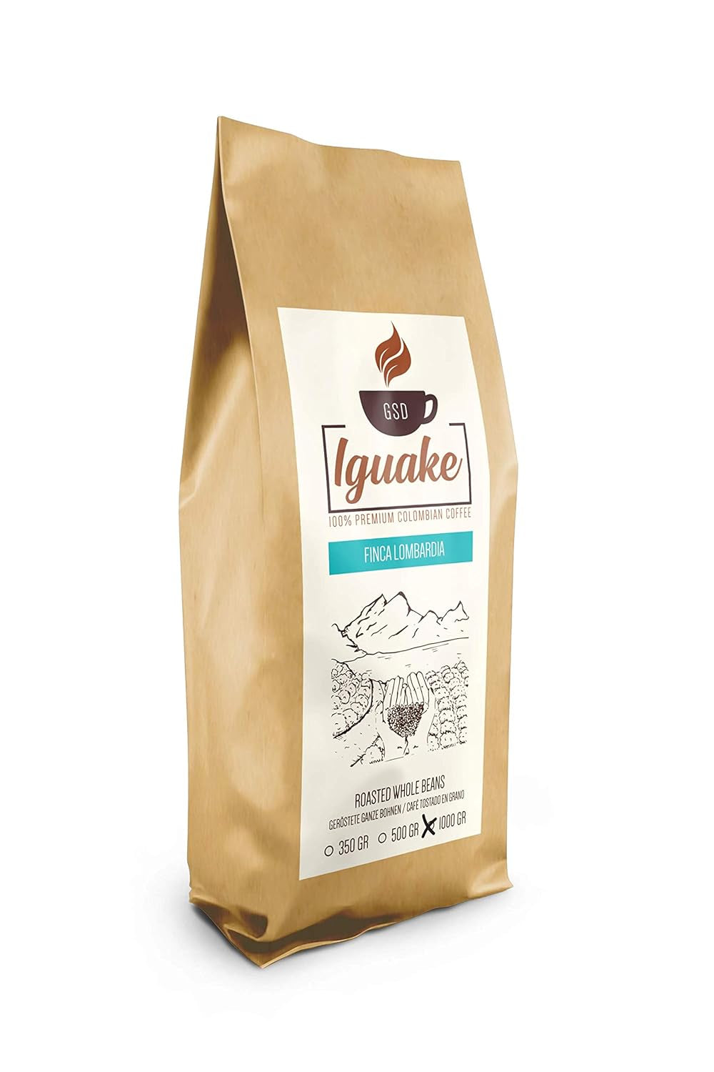 Café Iguaque 1000gr | Premium Kaffee ganze Bohnen 100% Arábica de Colombia | Familienbetrieb - Single Origin Kaffeebohnen - Nachhaltige eigene Plantage im Hochland - Kräftiges Aroma