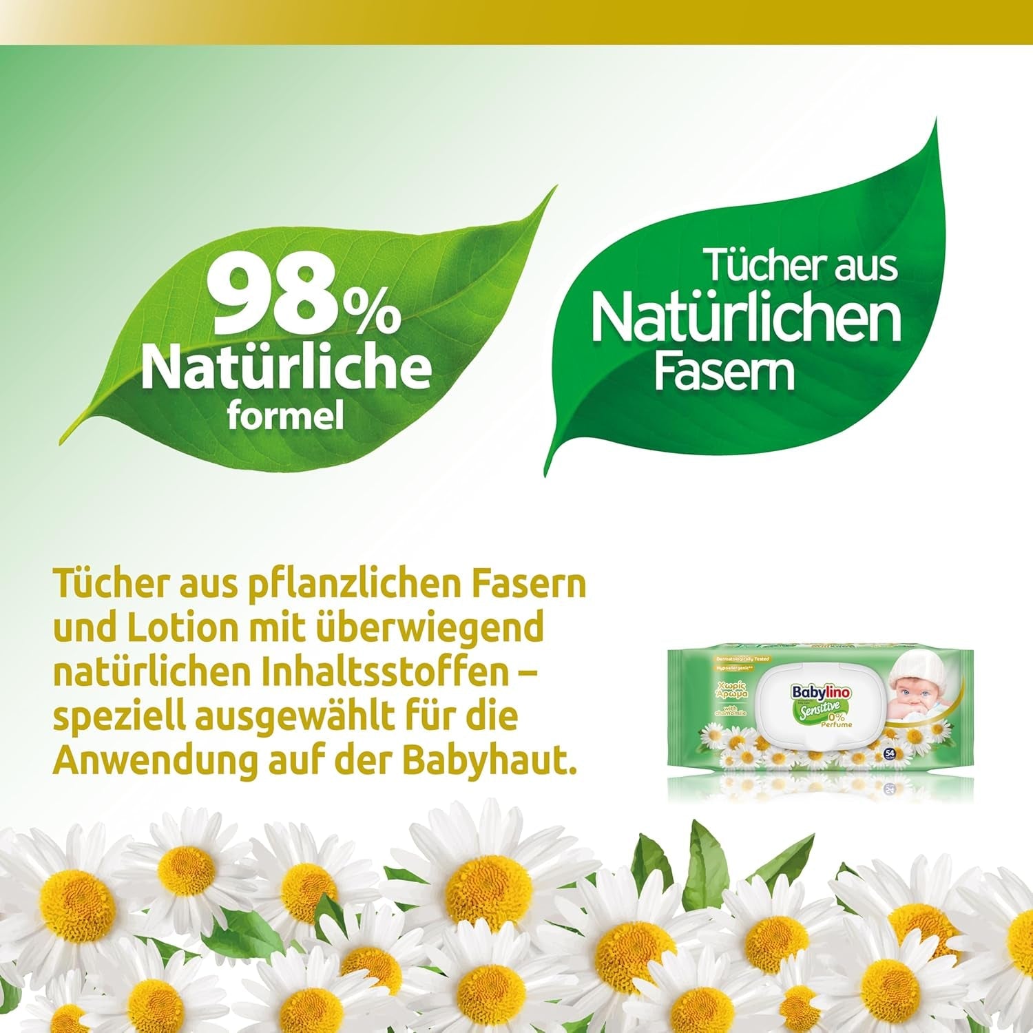 Toallitas para bebés sensibles, 0 % de fragancia, fórmula 98 % natural que restaura el equilibrio del pH de la piel, sello de frescura, 54 toallitas
