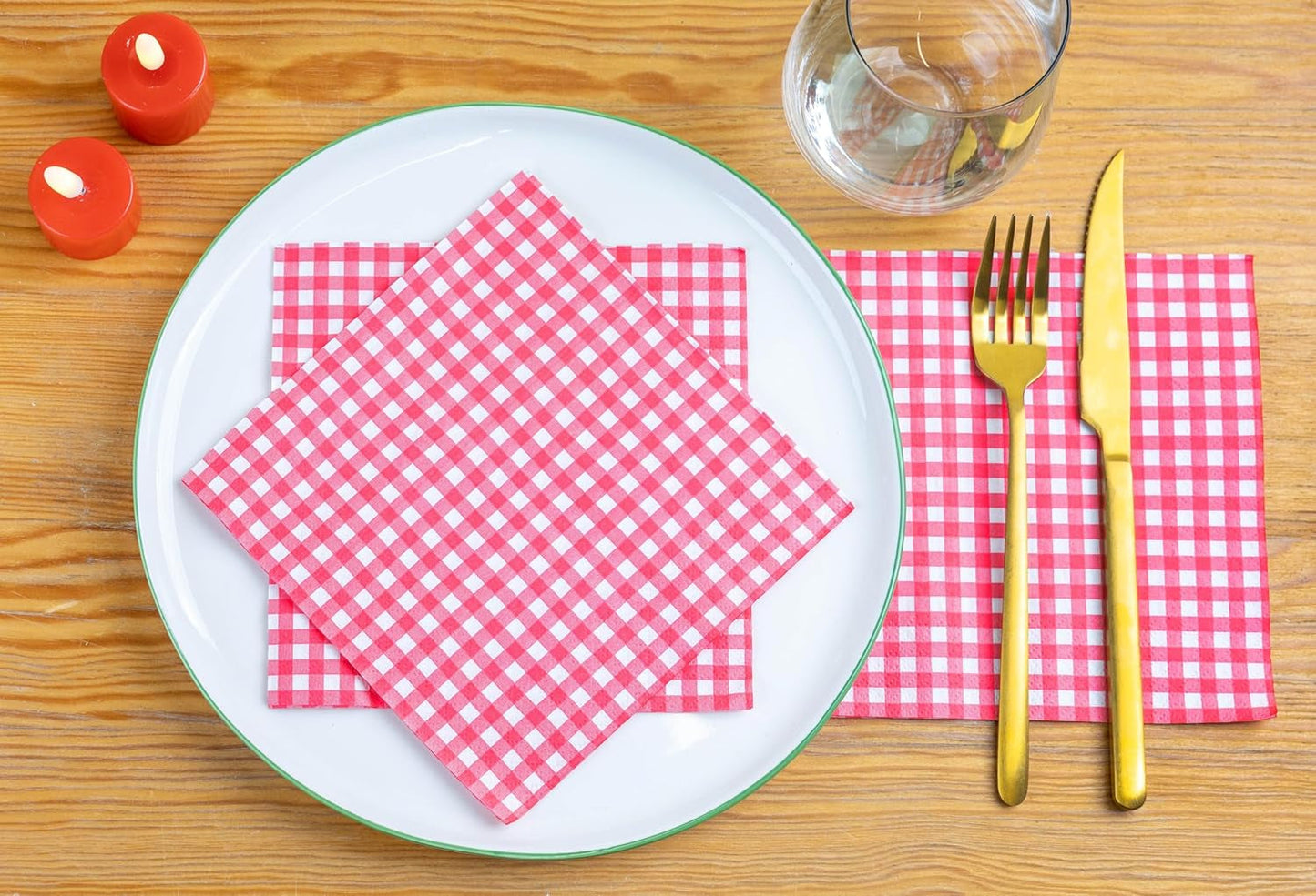 Talking Tables 100 X Paquete a Granel Servilletas de Papel Suave con Estampado Rojo Servilletas Desechables para Cumpleaños Bodas Servicio de Mesa Catering Navidad Hecho en la UE 2 Capas 33cm