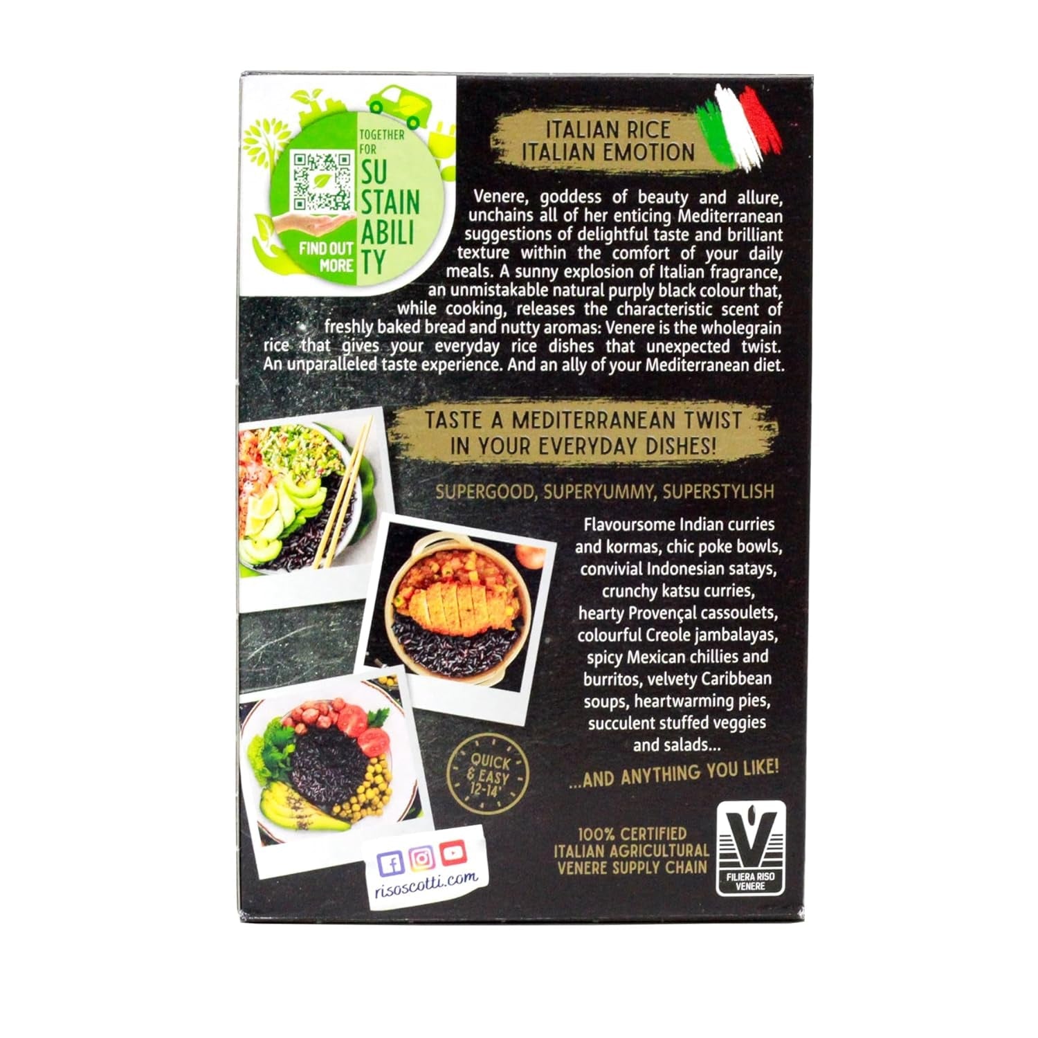 Scotti Arroz Integral Negro Riso Nero Venere 500 g
