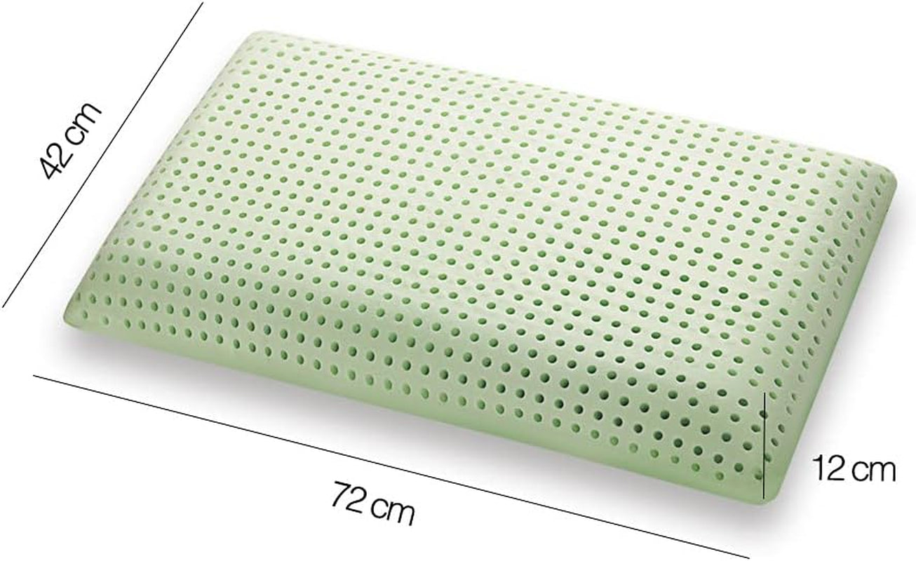 Almohada viscoelástica Marcapiuma, verde, natural, con hierbas, 2 piezas Almohadas estándar Naty Shop