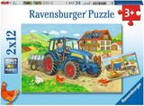 Ravensburger Puzzle para niños - 07616 Obra y Granja - Puzzle para 3+ 2X12 Piezas Naty Shop Single