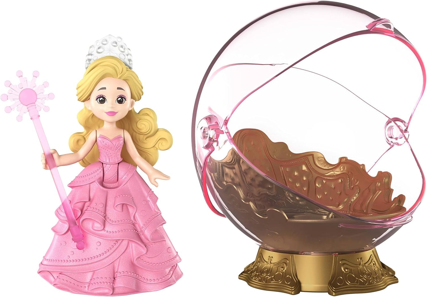 Mattel Universal Pictures Evil Glinda Burbuja flotante, mini muñeca y vehículo Glinda inspirado en la película familiar, JFM25, [Multicolor]