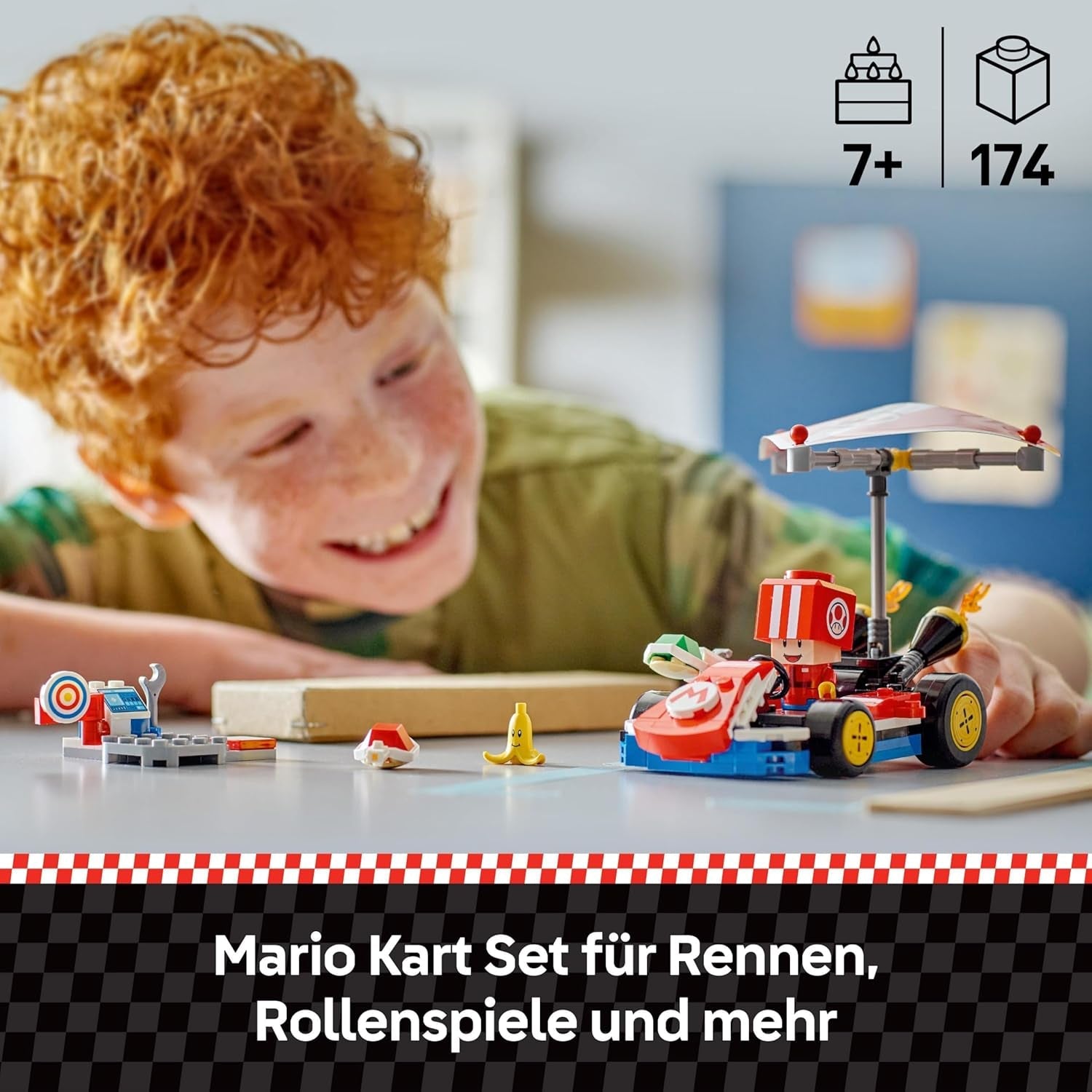 LEGO Super Mario: Mario Kart - Kart estándar, Colección Nintendo, Regalo para niños, Permite a niños, niñas y jugadores de 7 años en adelante jugar de forma independiente, Juguete de aventuras con figura de sapo 72032 Juegos de construcción Besuche den LEGO-Store