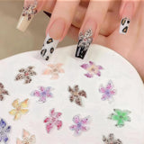 Juego de 50 colgantes de uñas 3D Blume, Bunte Nageldesign Zubehör, Nägel Charms y Nagel Art Charms, perfecto para Nailart, Maniküre Dekoration y DIY Nageldesign