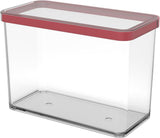 Rotho Loft Juego de 5 Botes con Tapa, Diferentes Tamaños, Plástico Alimentario (PP) Sin BPA, Transparente/Rojo, (21,4 x 21,4 x 23,5 cm) Cajas para Conservar Alimentos Naty Shop 2,1 L Rectangular