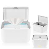 Lionelo BABYBLISS 20W Calentador para toallitas húmedas y toallas pequeñas, 20W para bebés, luz nocturna incorporada, 3 configuraciones de calor, panel táctil, mantiene las toallitas húmedas