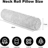 Rollo para el cuello con funda, almohada de viaje de espuma viscoelástica de 11 x 45 cm, almohada para el cuello de felpa lavable por puntos para aliviar el dolor de cuello, almohada para el cuello para el hogar, la oficina, viajes, yoga, cilindro redondo, almohadas ortopédicas cervicales Naty Shop