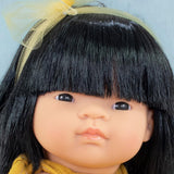 Muñeca Miniland, 38 cm, niña asiática. Fabricado en España. Anatómicamente correcto. Colección Mi amigo y yo