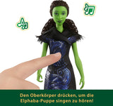 Mattel Wicked: for Good Singing Elphaba Fashion Doll de Universal Pictures con traje desmontable inspirado en la película canta "for Good" en inglés, JFM09