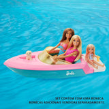 Set Barbie Lancha Rápida, Muñeca Barbie con Pelo Rubio, Chaleco Salvavidas Rosa, Barco, Cachorro, Accesorios, Regalos para 3+, Grg30 Naty Shop Muñecas