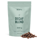 Incapto Ganze Entkofeinierte Kaffeebohnen | Ohne Chemikalien | Mischung aus 100% Arábica-Café aus Brasilien | Ungemahlen Espresso Bohnen | Café Suizo Descafeinado al Agua, Paquete 500g