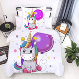 Ropa de cama infantil, varias medidas y varios personajes animados Ropa de cama infantil Naty Shop Unicornio (modelo 2) 135X200Cm+80X80Cm