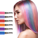 Tinte para el cabello instantáneo, 6 colores, máscara temporal para el cabello para niñas y mujeres, tiza para el cabello lavable, máscara para el cabello con arcoíris, tinte para el cabello para carnaval, Halloween, fiesta de cosplay, cumpleaños (A) Naty Shop Tinte para el cabello