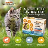 IAMS Comida Húmeda Natural para Gatos en Salsa - Comida Húmeda de Alta Calidad con Pescado para Gatos Adultos, Colección Mar, 12 x 85 g
