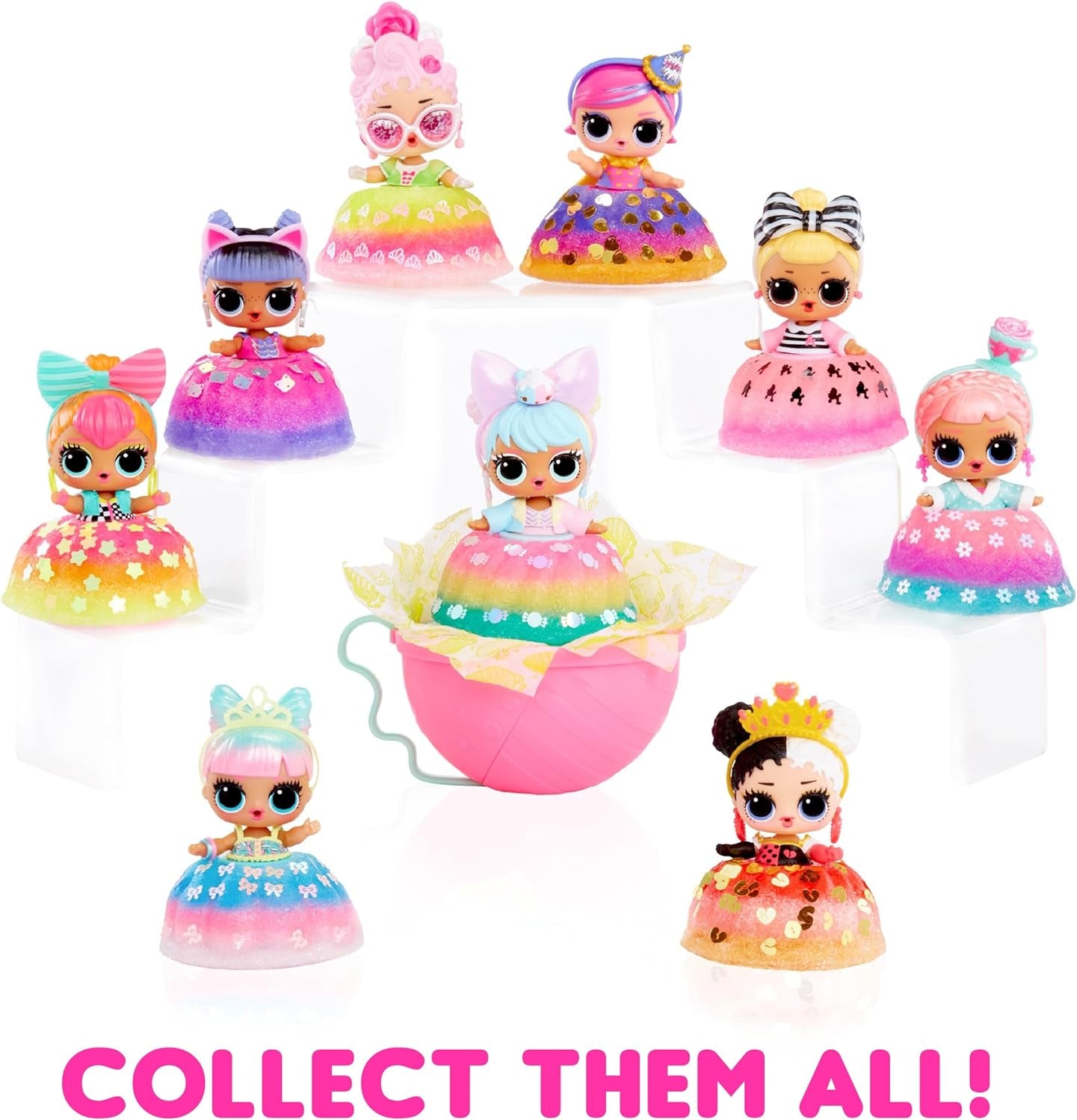 jajaja ¡Sorpresa! Mix & Make Birthday Cake Tots - Con muñeca coleccionable, vestido de pastel DIY, "hornear" y decorar el pastel, ingredientes y chispas de brillo - Muñeca con vestido de pastel - Ideal para niñas a partir de 3 años Naty Shop Dolls
