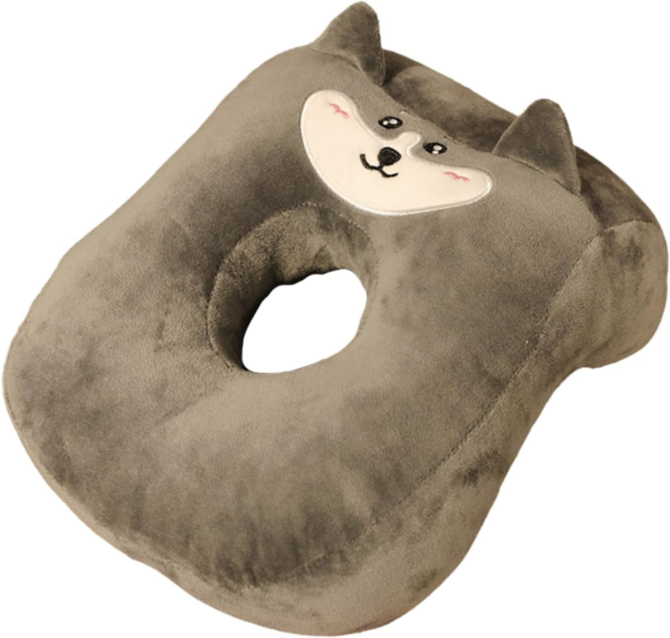 Almohada para dormir de oficina, algodón con memoria, linda almohada con orificio para las orejas, almohada para dormir suave, almohada para dormir de lado, almohada para las orejas para mujeres, niñas y niños (gatitos grises) almohadas ortopédicas cervicales Naty Shop Cachorro Gris
