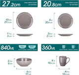Vancasso Vajilla para 12 personas Navia Vajilla de gres, 48 ​​piezas, juego combinado con platos, ensaladeras, cuencos y tazas, aspecto vintage, diseño natural