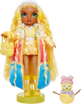 Rainbow High Winter Wonderland - Sunny (Amarillo) - Muñeco de nieve inflable con agua mágica oculta de 28 cm con juego de muñeco de nieve, adecuado para niños y coleccionistas de 4 a 12 años