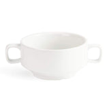 Tazones de sopa con asas Olympia Whiteware 400 ml (6 piezas) - aptos para horno, microondas, congelador y lavavajillas C239