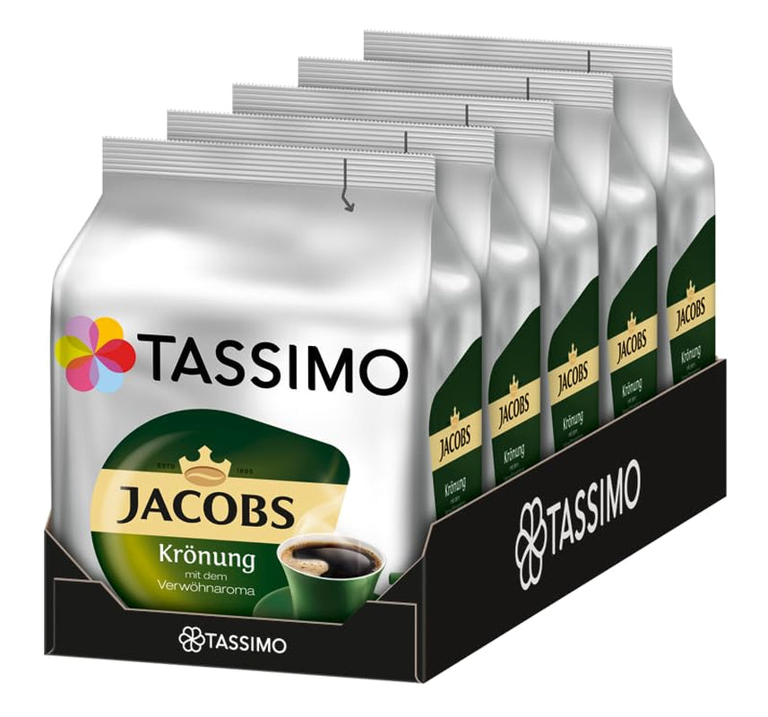 Tassimo Kapseln Jacobs Krönung, 5 x 16 almohadillas, 80 cápsulas de café