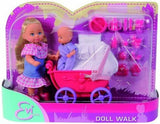 Simba 105736241 Evi Love Walk Doll 2 Muñeca Evi surtida con muñeca bebé con cochecito para muñecas incluidos accesorios Muñeca de moda 12 cm para niños a partir de 3 años