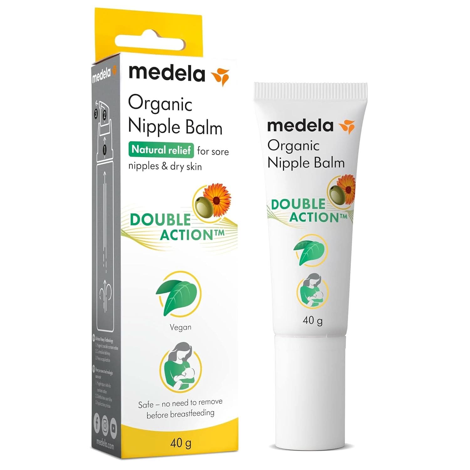 Medela Bio-Brustwarzenbalsm – Beruhigend Und Pflegend Für Stillende Mütter – Hergestellt Aus Naturichen, Sicheren Inhaltsstoffen – Linderung Bei Beanspruchten Brustwarzen – Postpartum Essentials 40 G Accesorios Alimentación y Lactancia Baby Naty Shop Bio Brustwarzencreme 40G