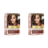 L'Oréal Paris Tinte permanente para cada tono de piel, coloración sin amoniaco, tonos nude universales con cobertura total de canas, Excellence Creme, núm. 5U Castaño Claro (Marrón), 1ud Naty Shop Tinte Capilar 5U 192 G (Pack de 2)