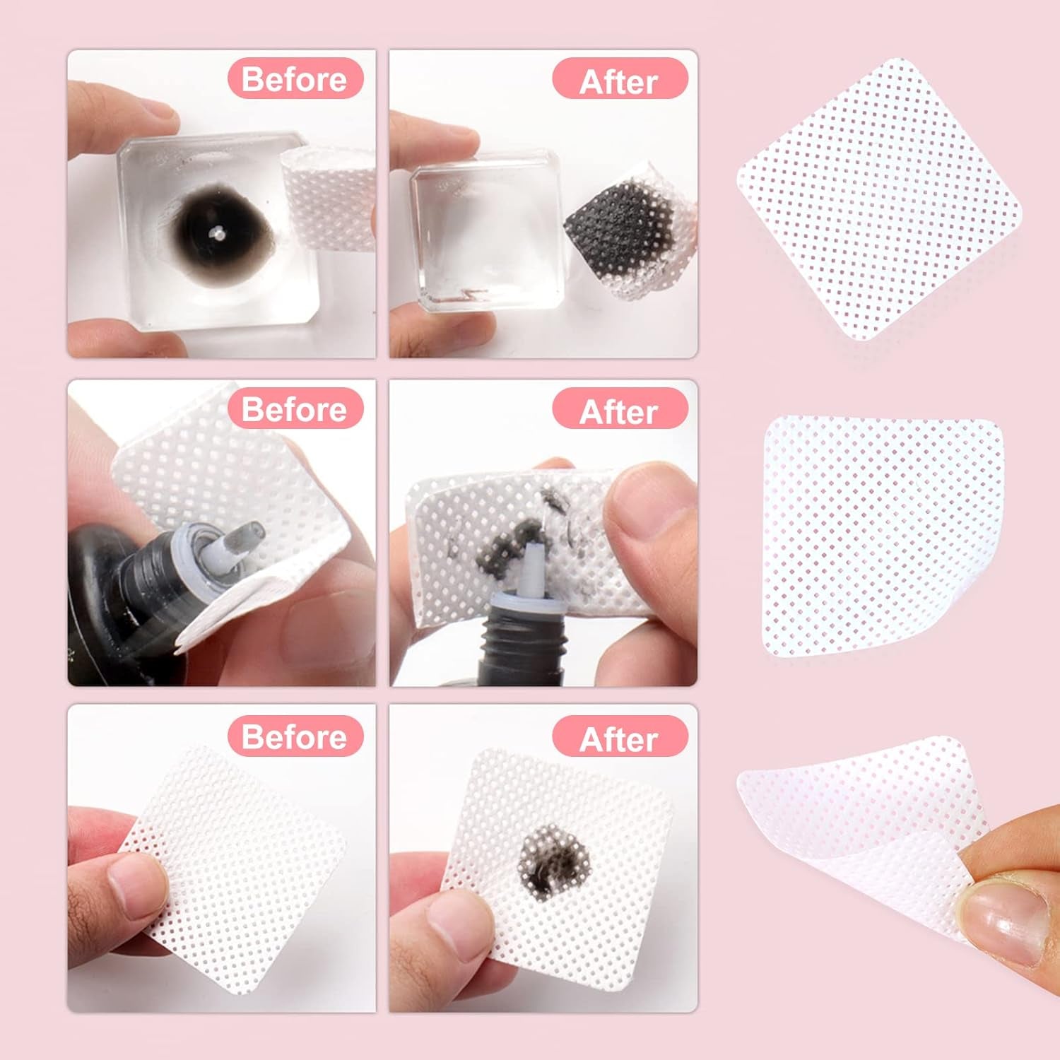 Qufiiry 300 Stück Fusselfreie Nageltücher, Toallitas para uñas sin pelusa, Fusselfrei Nagel Wattepads, Nagel Wischtücher Für Cleaner Gelnägel Nagellackentferner Wattepads Toallitas para uñas