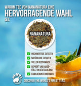 TÉ DE LEMON BLISS Original de Nananatura 85G | Té de hierbas de verano afrutado y refrescante | Como té frío, té helado o caliente clásico | Con flores, hojas y bayas maduradas al sol | sin azúcar