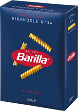 Pasta Barilla Clásica Girandole no. 34, elaborado con trigo duro de alta calidad, siempre al dente (1 x 500g)