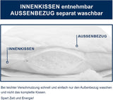 Almohada Irisette Noblesse - Made in Germany - Almohada con funda extraíble de puro algodón, 80 X 80 cm, certificado Oeko-Tex Almohadas estándar Naty Shop