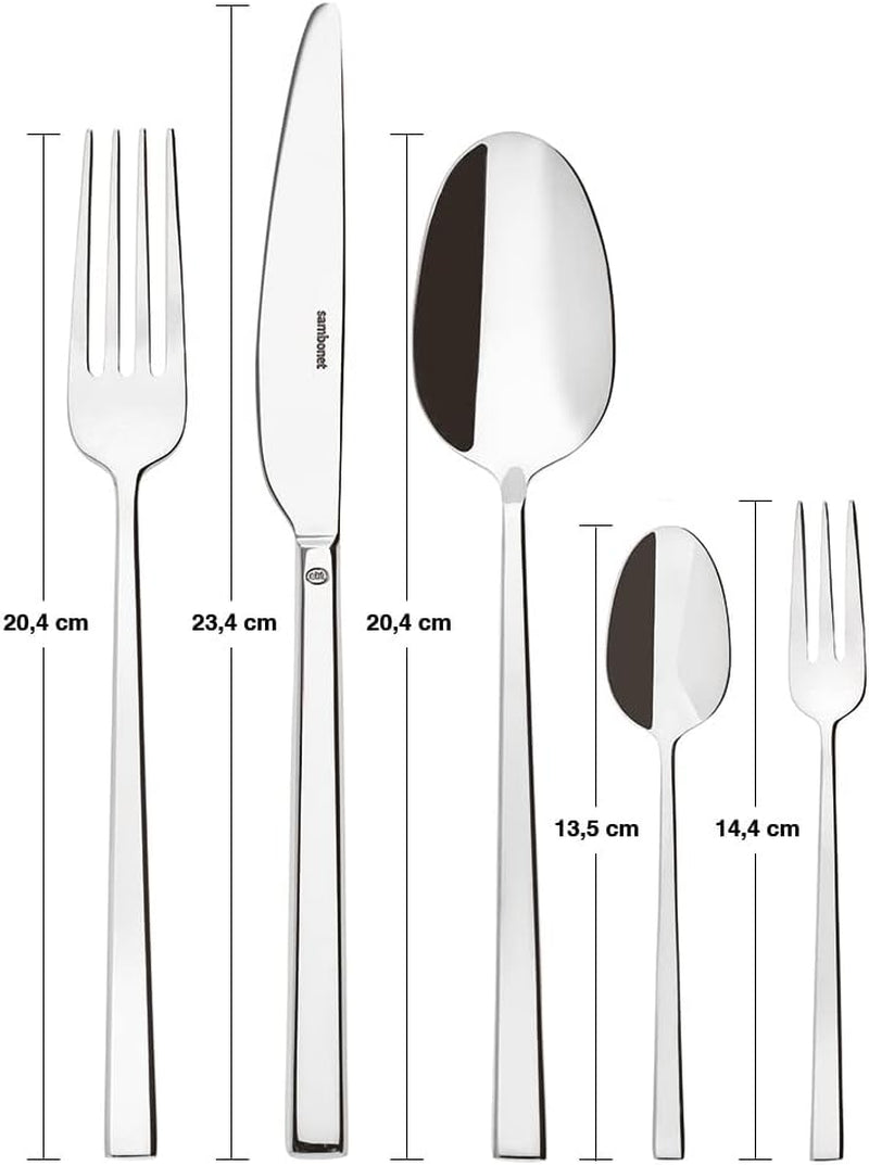 Sambonet 52562-N2 Rock acero inoxidable - Juego de cubiertos monoblock en acero inoxidable 18/10 Cocina Naty Shop