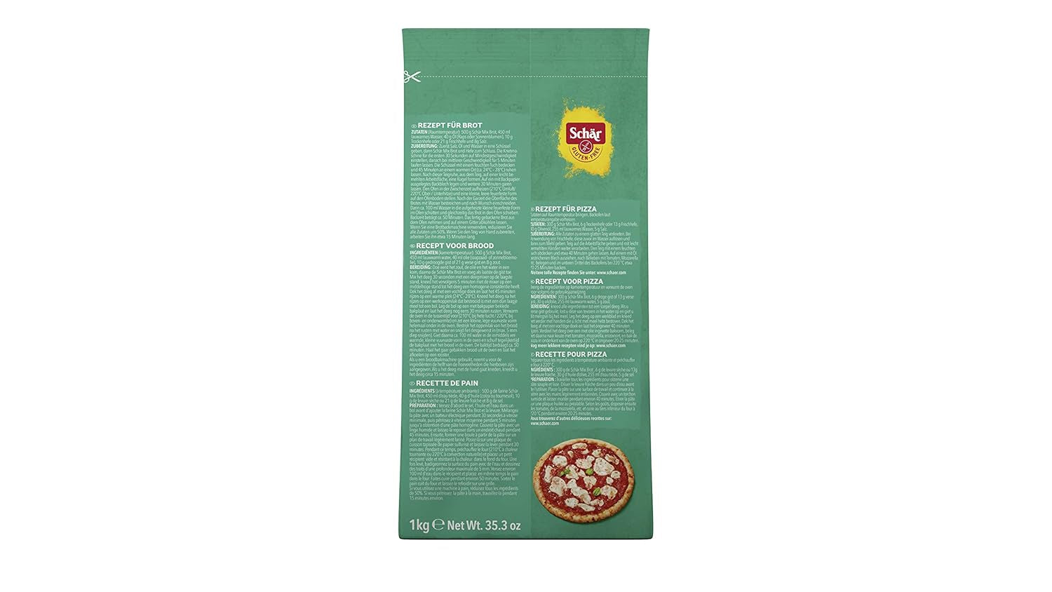 Mix B - Brot Mix Backmischung Sin Gluten 1Kg, Pack 10Er Naty Shop