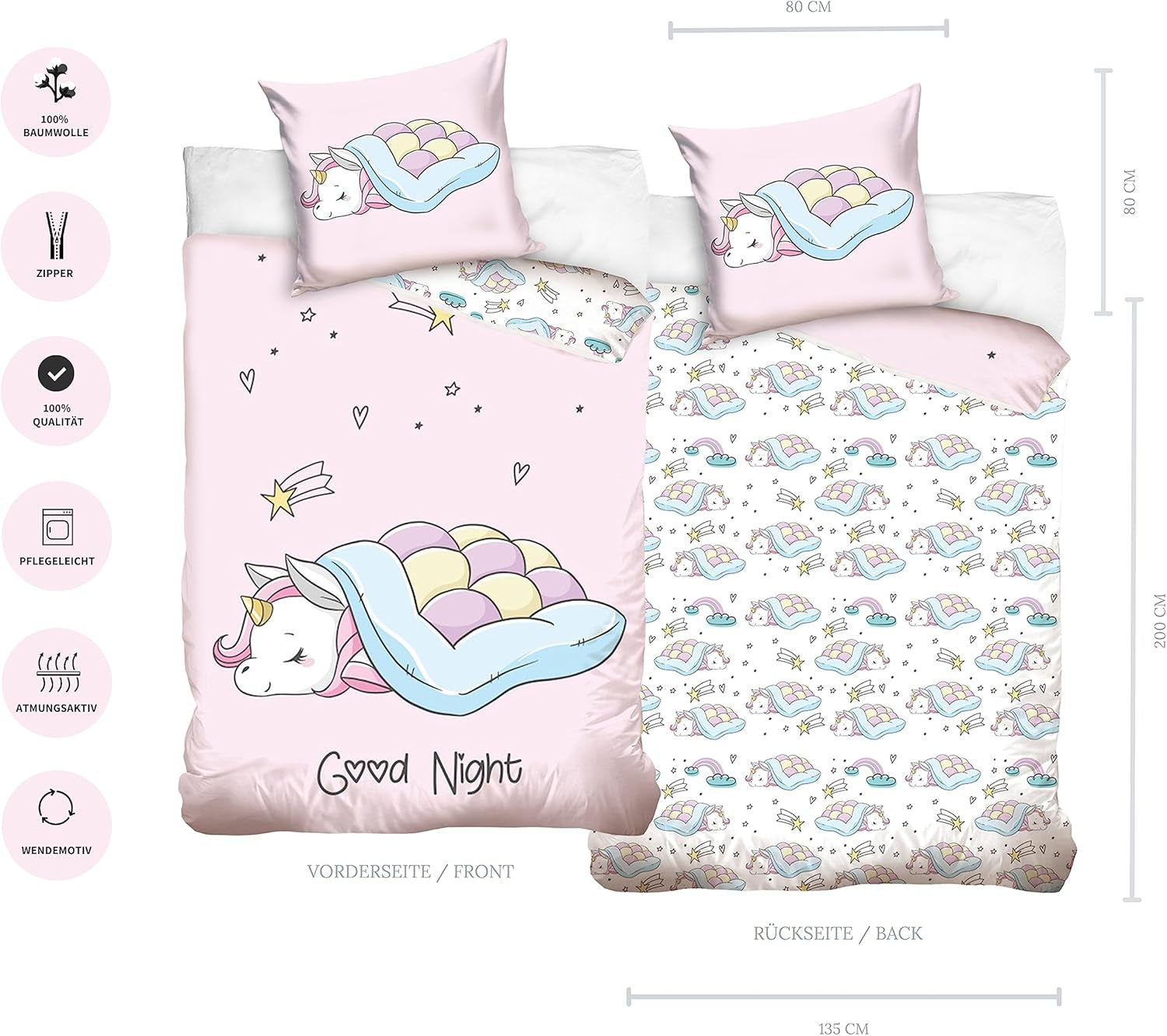 Ropa de cama, Unicornio, Termana, para adolescentes Ropa de cama infantil Naty Shop
