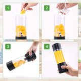 Batidora Smoothie Maker Tragbarer Entsafter: 380Ml Standmixer Persönlicher Shaker Proteinshake Mit 6 Edelstahlmesser Tragbar-Bpa-Freie Mit Usb-Mixbecher Für Shakes,Saftoutdoor,Schwarz Bucatarie Naty Shop
