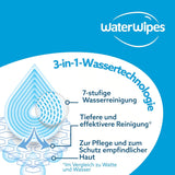 WaterWipes Sensitive+ Toallitas húmedas para bebés y niños pequeños, 720 unidades (paquete de 12), limpieza, cuidado, protección 3 en 1, 99,9% agua, limpieza texturizada, sin fragancia
