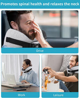 Almohada de cuello de avión, almohada de viaje de espuma viscoelástica, almohada de cuello para adultos, almohada de avión lavable ajustable, almohada de viaje ergonómica (gris) Almohadas ortopédicas cervicales Naty Shop