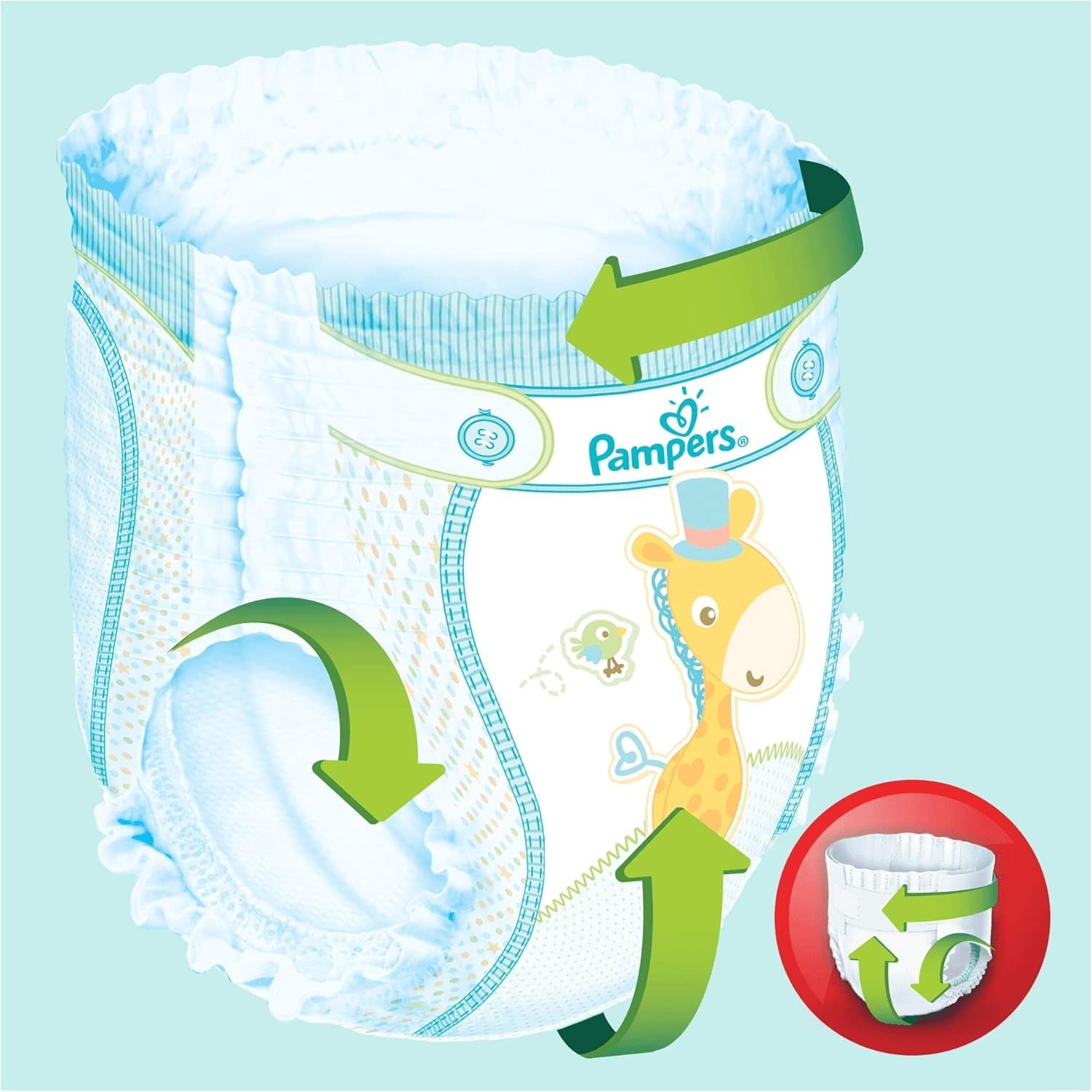 Pampers (versión antigua), bragas, talla 4, 9 kg-15 kg, paquete de tres (1 x 88 pañales)