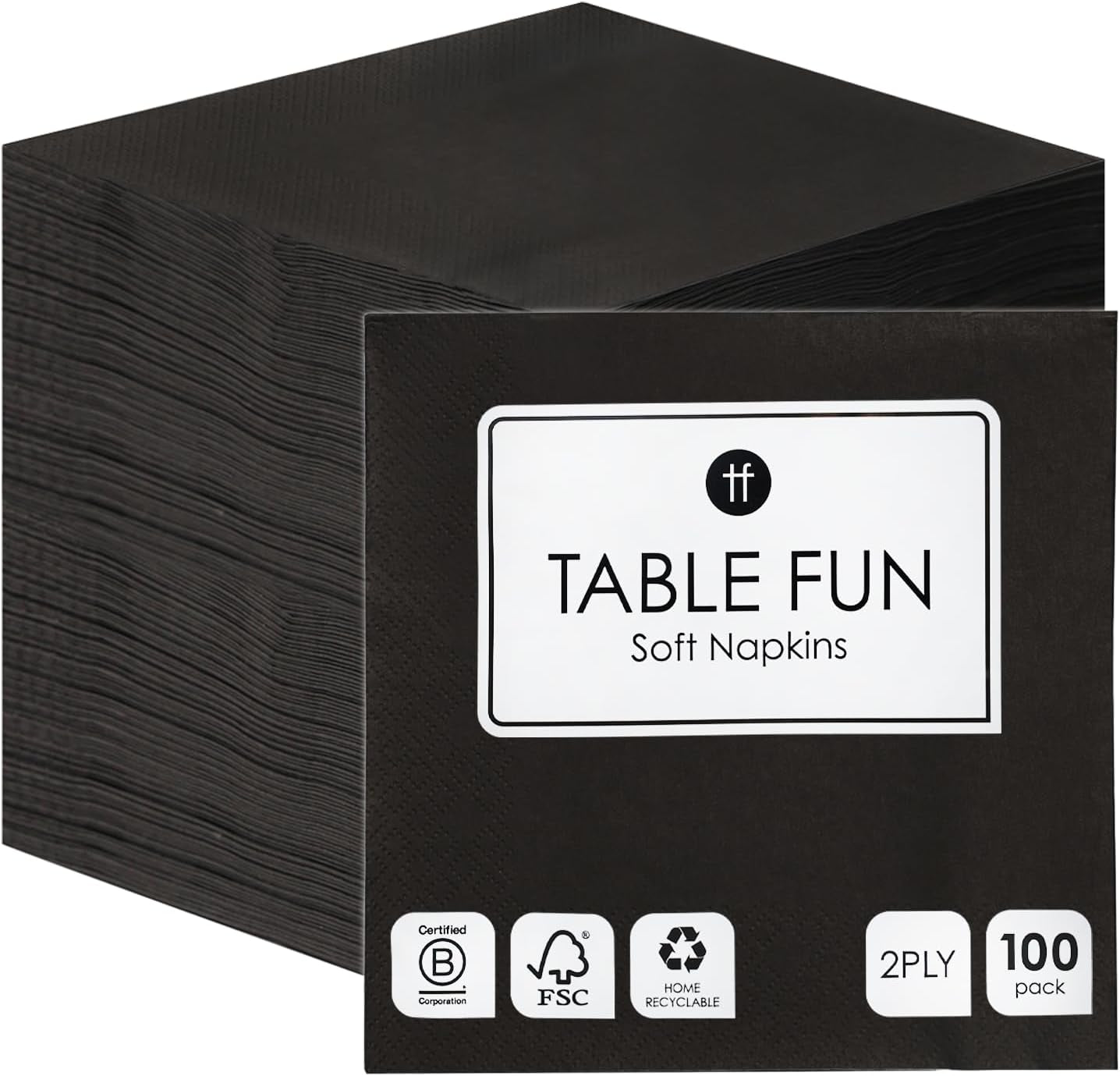 Table Kind 100 Servilletas Suaves Blancas a Granel, Servilletas de Alta Calidad para Fiesta, Catering y Uso Diario, FSC, Sostenibles y Reciclables, Fabricadas en la UE | 2 capas | 33cm