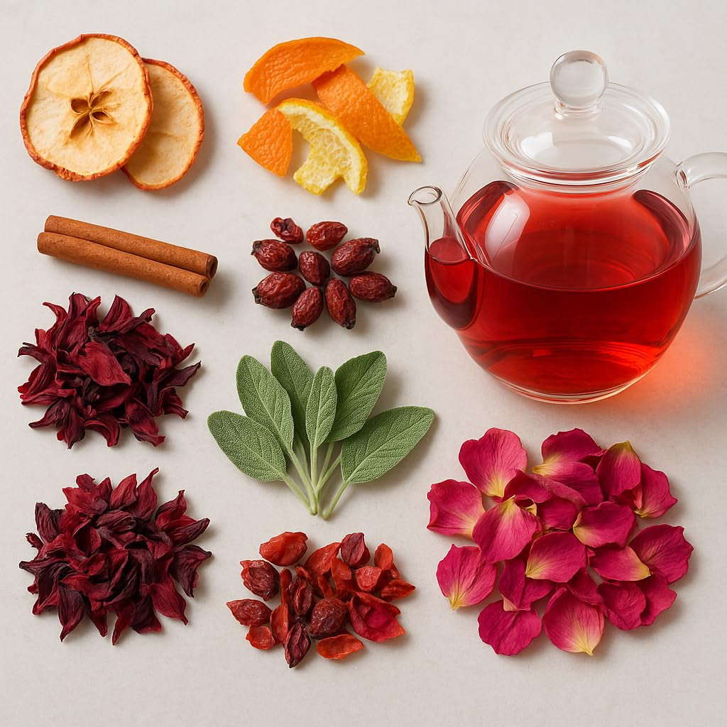 Té de frutas – 100 g de mezcla de frutas aromatizadas con manzana, hibisco y canela – Bolsa ziplock, aprox. 25 tazas – Sin aditivos, envasados ​​en Alemania