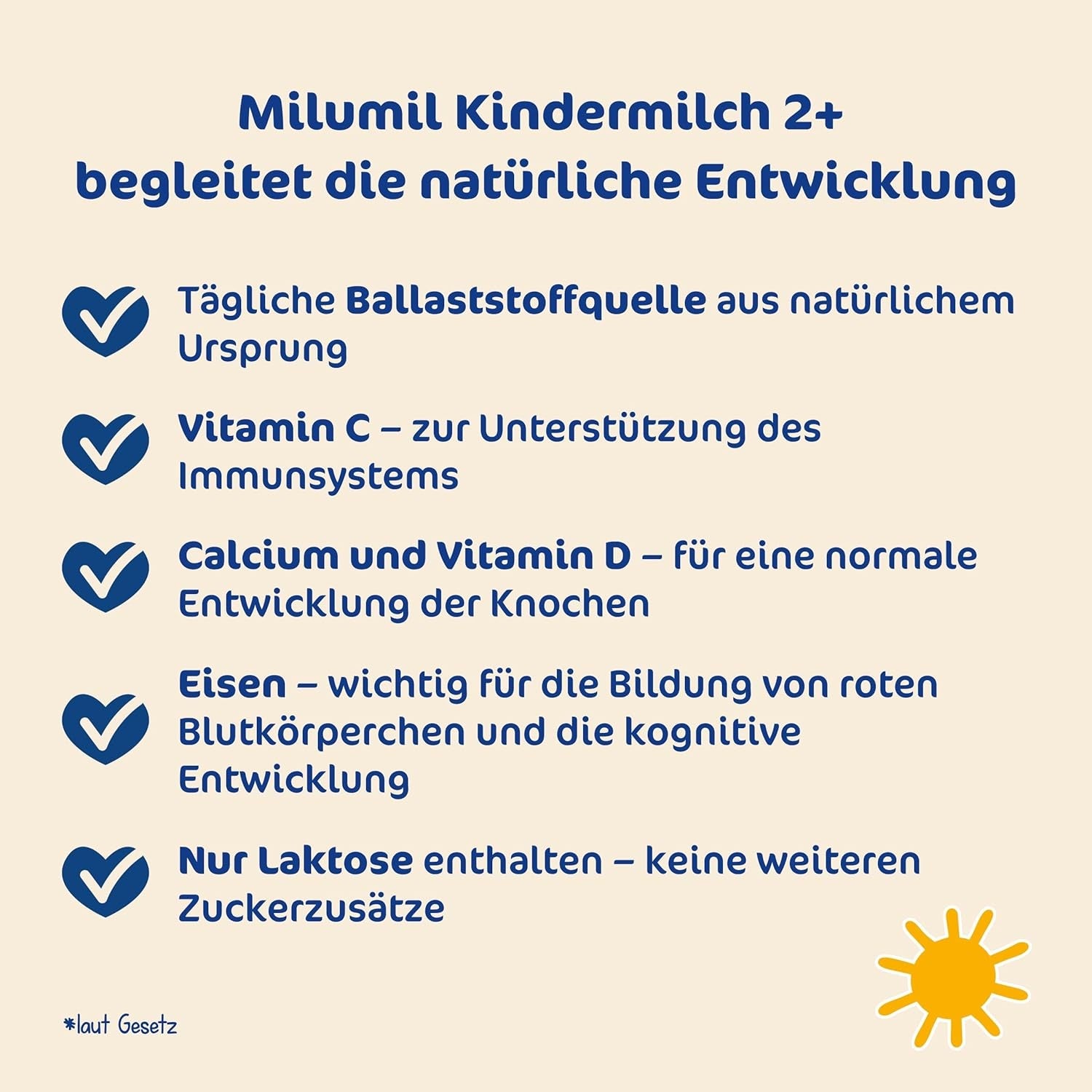 Milupa Milumil Leche de crecimiento 2+ - A partir de 1 año - Para niños pequeños en fase de crecimiento - 5 x 550 g