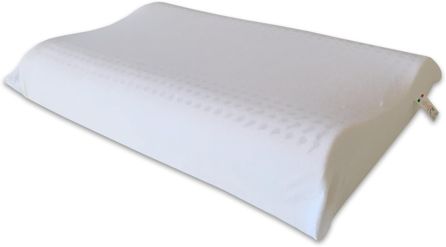 Almohada de látex natural Modelo Doble Onda - Almohada de látex perforada Ultra transpirable Recuperación natural y saludable - Máximo confort Ergonómico Antibacteriano - 100% Made in Italy Almohadas estándar Naty Shop