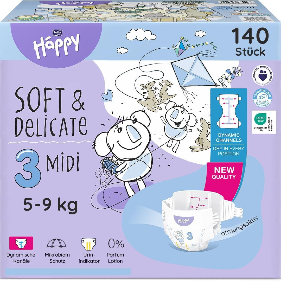 Pañales Bella Baby Happy Premium, Talla 6, Junior Extra, 15+ kg, 96 piezas, Sello DERMATEST y OEKO-TEX, Pañales Desechables para Bebé
