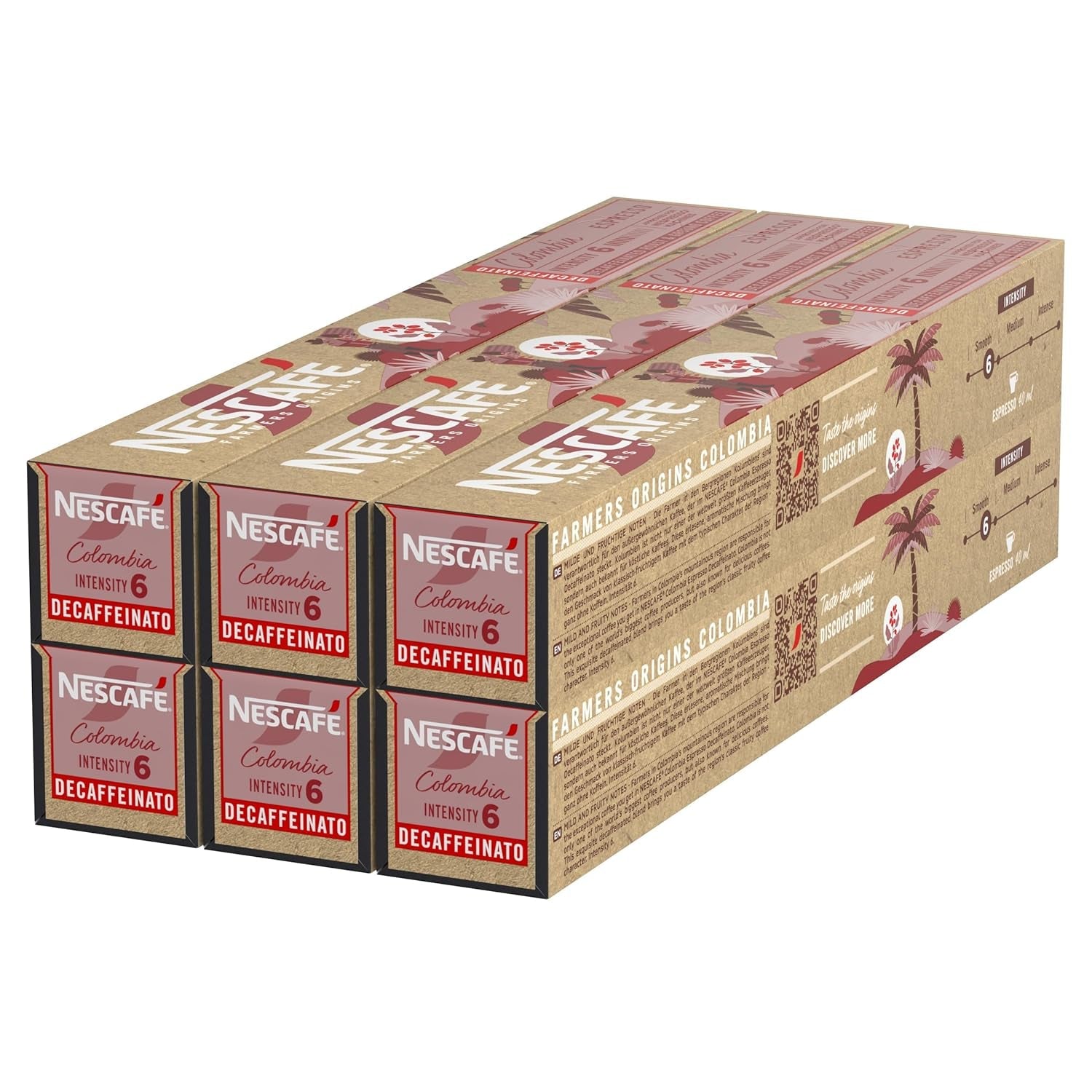NESCAFÉ Farmers Origins Colombia Espresso Entkoffeiniert 6 x 10 Kaffeekapseln - Kaffeekapseln para máquinas Nespresso